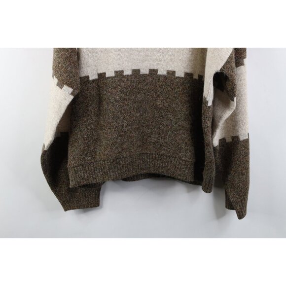 Vtg 90s Streetwear Mens Large Alpaca Wool Blend Knit Collared Sweater Earth Tone - Picture 11 of 11